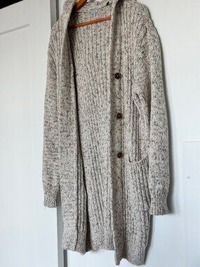 prAna Marled Knit Hooded Cardigan - Size Medium